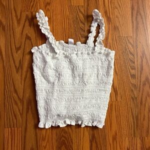 Old navy Fitted Smocked Tank Top White  size medium